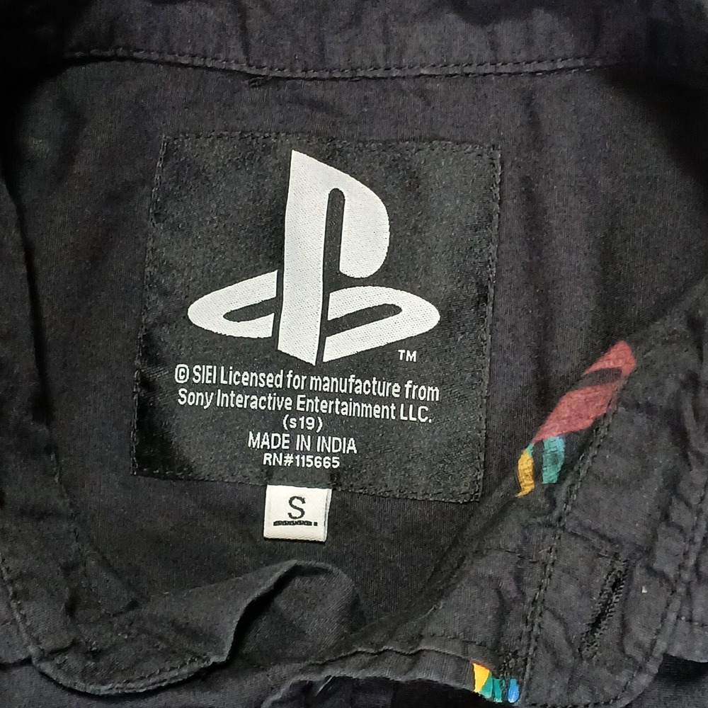 Playstation Boy Shirt Size S(19)Black Red Button All Over Print Video Game Retro - Picture 5 of 7